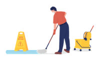 custodian cleaning illustration